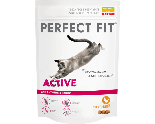 Perfect Fit Active сухой корм для активных кошек с курицей (Перфект Фит)
