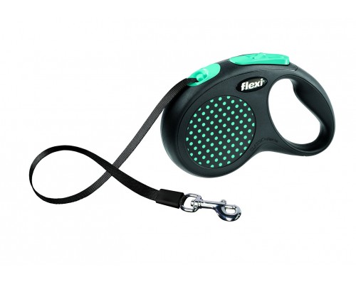 FLEXI Рулетка-ремень для собак до 50 кг, 5м, голубая (Design M-L Tape 5 m, blue) (Флекси)