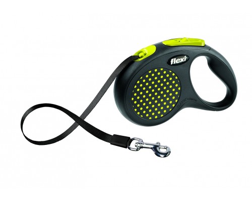 FLEXI Рулетка-ремень для собак до 50 кг, 5м, желтая (Design M-L Tape 5 m, yellow) (Флекси)