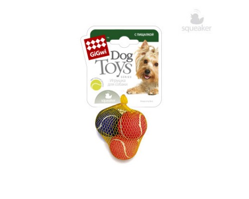 GiGwi Игрушка для собак Мяч маленький с пищалкой 3шт в наборе