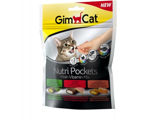 Gimcat Подушечки Нутри Покетс Мальт-Витамины Микс для кошек (Джимпет)