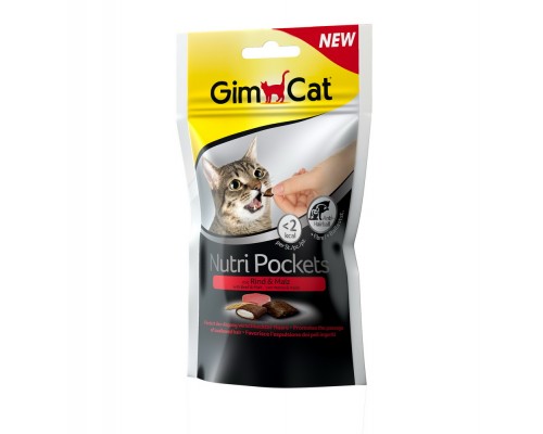 Gimcat Подушечки Нутри Покетс с Говядиной и солодом для кошек (Джимпет)