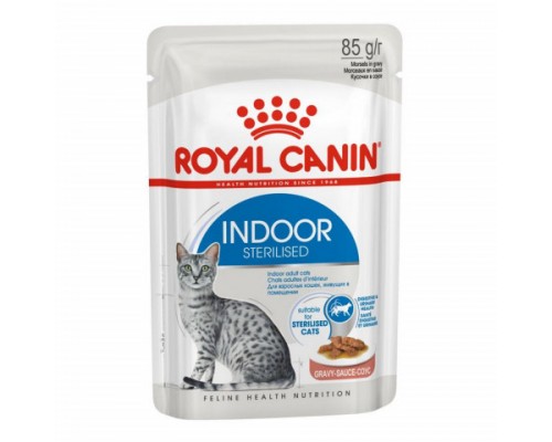 Royal Canin Indoor Sterilized Корм влажный для взрослых кошек, постоянно живущих в помещении, соус. Вес: 85 г