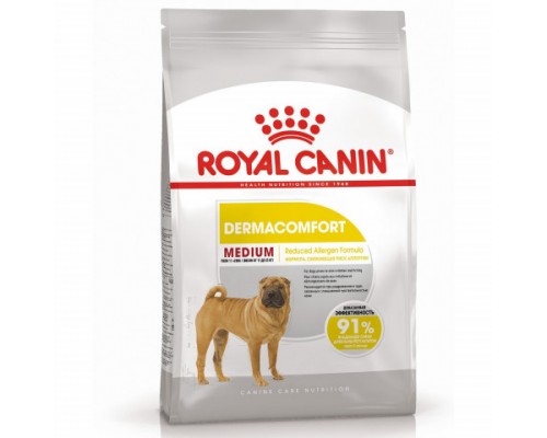 Royal Canin Medium Dermacomfort Корм сухой для взрослых собак средних размеров при раздражениях и зуде кожи. Вес: 3 кг