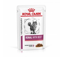 Royal Canin Renal Feline Корм диетический для взрослых кошек с говядиной для поддержания функции почек, соус. Вес: 85 г