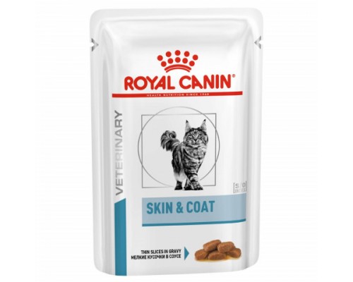 Royal Canin Skin&Coat Formula Корм полнорационный для взрослых кошек с повышенной чувствительностью кожи, соус. Вес: 85 г