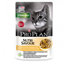 Pro Plan Nutri Savour влажный корм для взрослых стерилизованных кошек и кастрированный котов, с курицей в соусе. Вес: 85 г