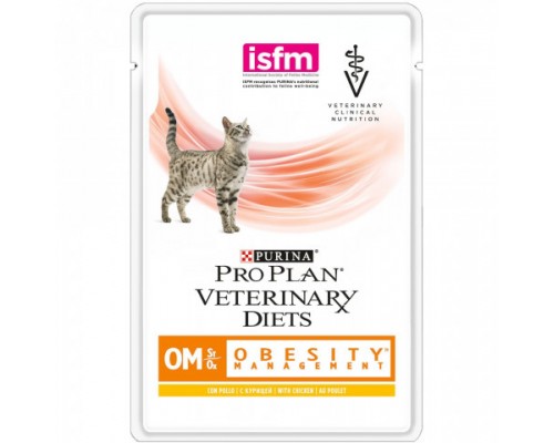 Pro Plan Veterinary Diets OM влажный корм для кошек при ожирении, курица. Вес: 85 г