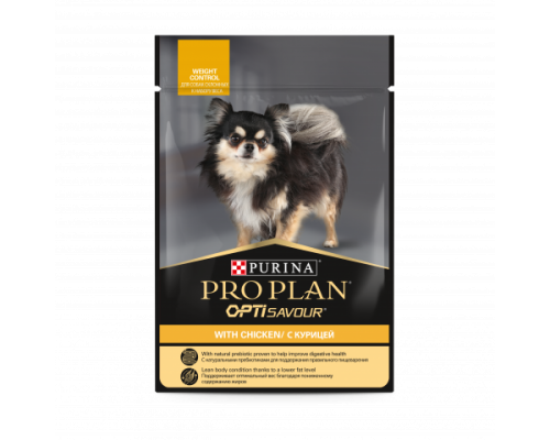 Pro Plan влажный корм для взрослых собак мелких и карликовых пород, склонных к набору веса, с курицей в соусе. Вес: 85 г