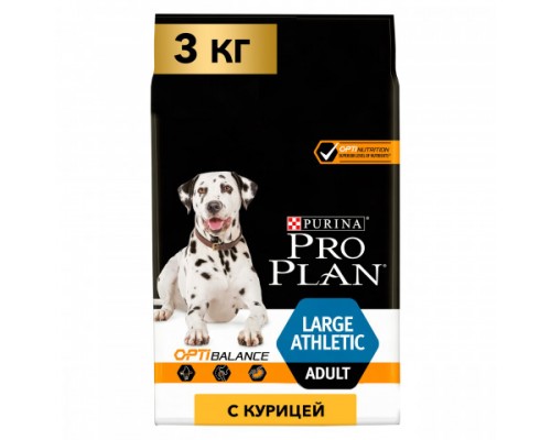 Pro Plan OPTIBALANCE сухой корм для взрослых собак крупных пород с атлетическим телосложением с курицей. Вес: 3 кг