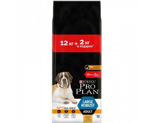 Pro Plan OPTIBALANCE сухой корм для взрослых собак крупных пород с мощным телосложением с курицей. Вес: 12 + 2 кг