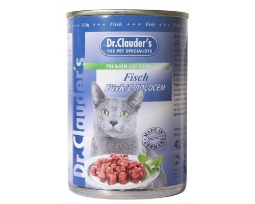 Dr.Clauder's консервы для кошек c лососем. Вес: 415 г