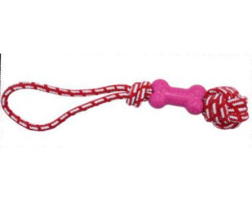 Homepet игрушка для собак Косточка на веревке 42 см