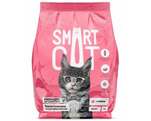Smart Cat сухой корм Для котят с ягненком. Вес: 400 г