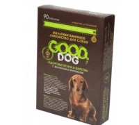 GOOD DOG Мультивитаминное лакомcтво для Собак "ЗДОРОВЬЕ КОЖИ И ШЕРСТИ" 90 таб