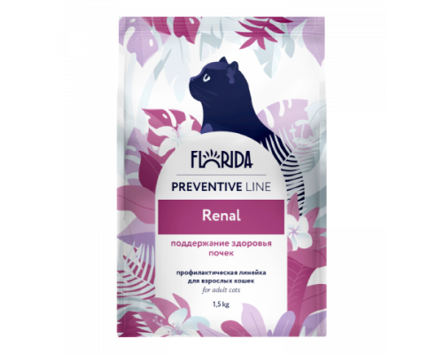 FLORIDA Renal сухой корм для кошек "Поддержание здоровья почек". Вес: 1,5 кг