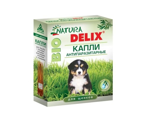 Биокапли антипаразитарные Natura Delix BIO с алоэ-вера, для щенков