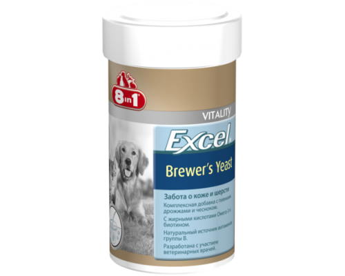 8in1 Эксель Пивные дрожжи для кошек и собак (Excel Brewer's Yeast) : 140 таб