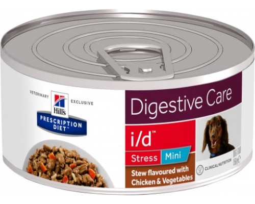 Hills Presсription Diet Canine i/d Stress Mini консервы для собак профилактика заболеваний ЖКТ+стресс Курица Рагу (Хиллс). Вес: 156 г