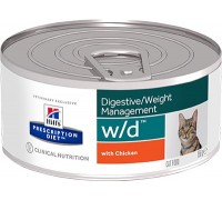 Hills Presсription Diet Feline w/d Minced with Chicken консервы для кошек W/D профилактика сахарного диабета, запоров, колитов, контроль веса (Хиллс). Вес: 156 г