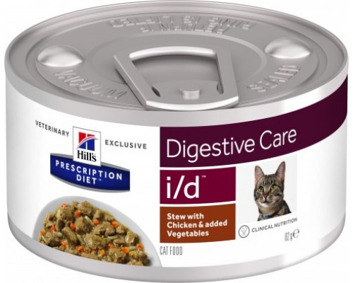 Hills Presсription Diet i/d Feline консервы для кошек I/D профилактика заболеваний ЖКТ Курица Рагу (Хиллс). Вес: 82 г