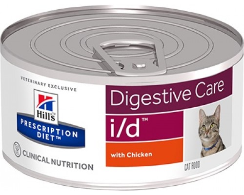 Hills Presсription Diet i/d Feline Фарш с курицей консервы для кошек I/D профилактика заболеваний ЖКТ (Хиллс). Вес: 156 г