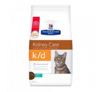 Hill's Presсription Diet k/d Feline Original сухой корм для кошек K/D лечение заболеваний почек, МКБ Тунец (оксалаты, ураты)