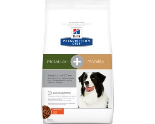 Hills Presсription Diet Metabolic + Mobility Canine сухой корм для собак для снижения избыточного веса и поддержания метаболизма в суставах (Хиллс). Вес: 12 кг