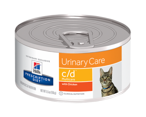 Hills Presсription Diet c/d Multicare Urinary Care диетические консервы для кошек для поддержания здоровья мочевыводящих путей с Курицей (Хиллс). Вес: 156 г