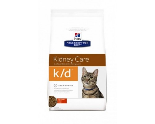 Hills Presсription Diet k/d Feline Original сухой корм для кошек K/D лечение заболеваний почек, МКБ (оксалаты, ураты) (Хиллс). Вес: 400 г
