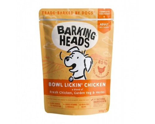 Barking Heads Пауч для Собак с курицей "До последнего кусочка" (Bowl Lickin Chicken). Вес: 300 г