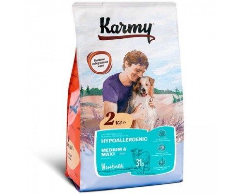 KARMY сухой корм Гипоаллергенный Медиум и Макси для собак средних и крупных пород Ягненок. Вес: 2 кг