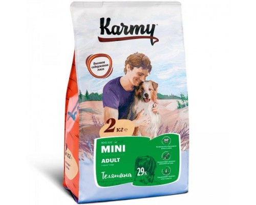 KARMY сухой корм Мини Эдалт для собак мелких пород Телятина. Вес: 2 кг