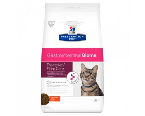 Hills Presсription Diet Gastrointestinal Biome Корм для Кошек с Курицей лечение заболеваний ЖКТ (Хиллс). Вес: 1,5 кг