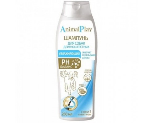Animal Play Шампунь Увлажняющий с Omega 3 и кератином для длинношерстных собак (Энимал Плей). Объем: 250 мл