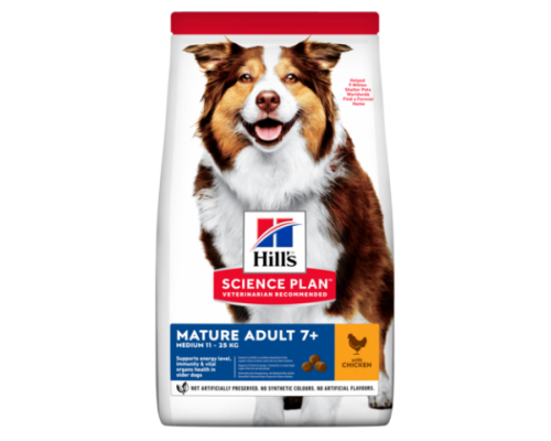 Hills Science Plan Canine Mature Adult 7+ корм для собак средних пород старше 7 лет Курица (Хиллс). Вес: 12 кг