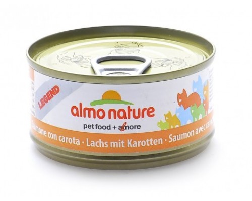 Almo Nature Консервы для Кошек с Лососем и Морковью 75% мяса (Legend Adult Cat Salmon&Carrot). Вес: 70 г