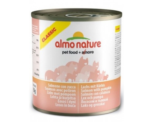 Almo Nature Консервы для Кошек с Лососем и Тыквой (Classic Adult Cat Salmon&Pumpkin). Вес: 280 г