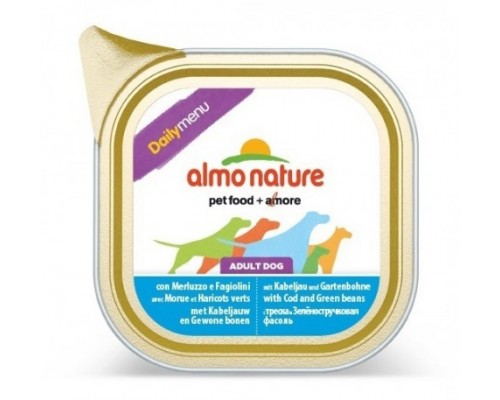 Almo Nature Консервы для собак "Меню с треской и стручковой фасолью" (Daily menu Cod and Green Beans). Вес: 100 г