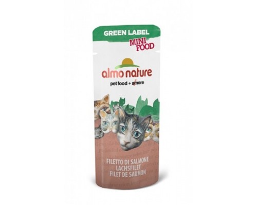 Almo Nature Лакомство для кошек "Филе Лосося", 99% мяса (Green Label Mini Food Salmon Fillet). Вес: 3 г