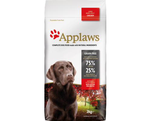 Applaws Беззерновой для Собак крупных пород "Курица/Овощи: 75/25%" (Dry Dog Adult Large Breed Chicken). Вес: 2 кг