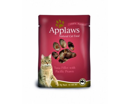 Applaws Пауч для Кошек с Тунцом и королевскими креветками (Cat Tuna & Pacifc Prawn pouch). Вес: 70 г