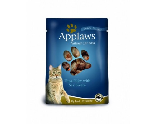 Applaws Пауч для Кошек с Тунцом и Морским окунем (Cat Tuna & Seabream pouch). Вес: 70 г