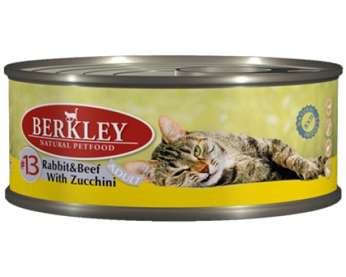 BERKLEY (Беркли) консервы для кошек кролик и говядина с цукини №13. Вес: 100 г