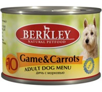 BERKLEY (Беркли) консервы для собак дичь с морковью №10. Вес: 200 г