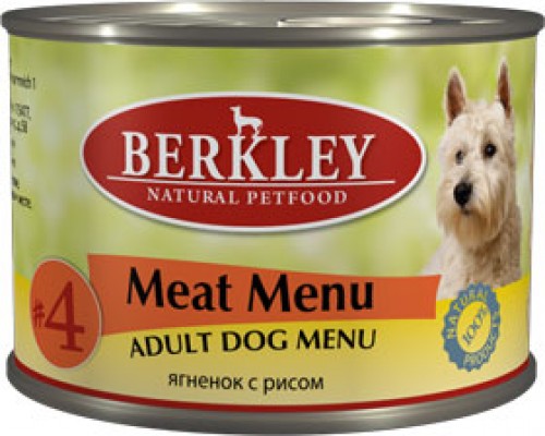 BERKLEY (Беркли) консервы для собак ягненок с рисом №4. Вес: 200 г