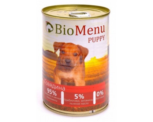 BioMenu PUPPY Консервы для щенков Говядина 95%-МЯСО. Вес: 100 г