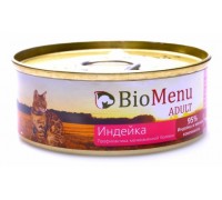 BioMenu ADULT Консервы для кошек мясной паштет с Индейкой 95%-МЯСО. Вес: 100 г