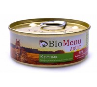 BioMenu ADULT Консервы для кошек мясной паштет с Кроликом 95%-МЯСО 100 г