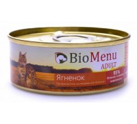 BioMenu ADULT Консервы для кошек мясной паштет с Ягненком 95%-МЯСО 100 г